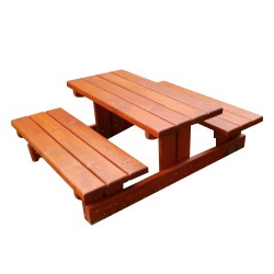 Set masă cu bănci din lemn Margo-1