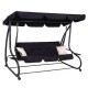Balansoar grădină Jasper 2 în 1, cu 4 locuri și funcție pat, Negru