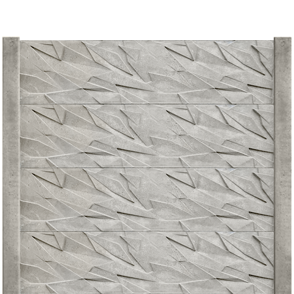 Gard beton modern Ascent 2 m cu stâlpi simpli