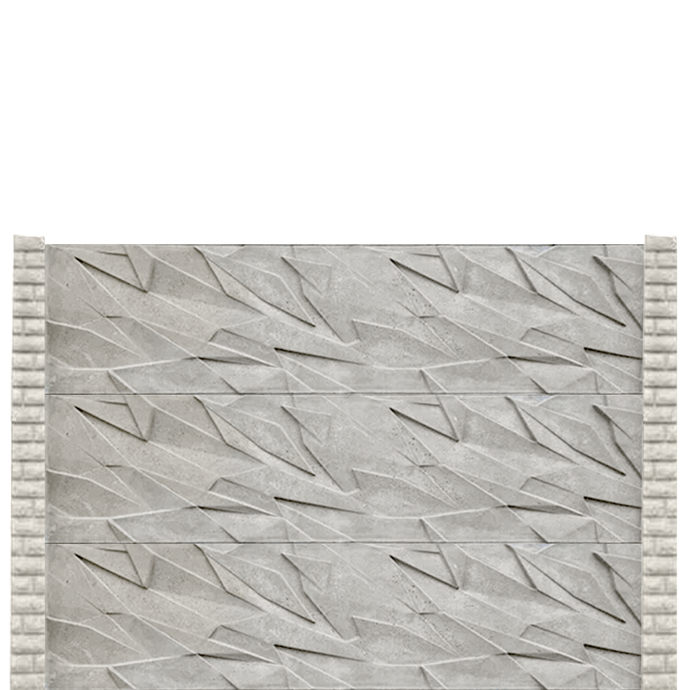 Gard beton modern Ascent 1,5 m cu stâlpi cu model