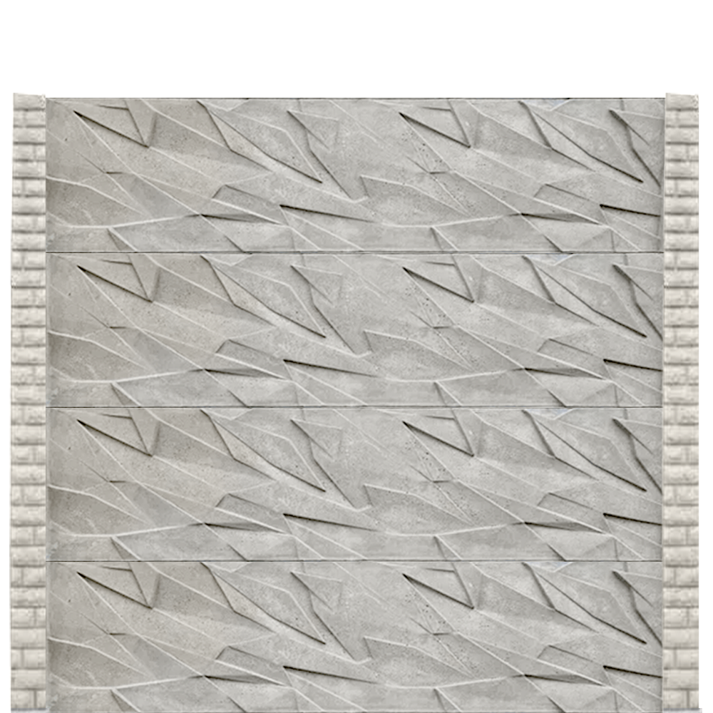 Gard beton modern Ascent 2 m cu stâlpi cu model