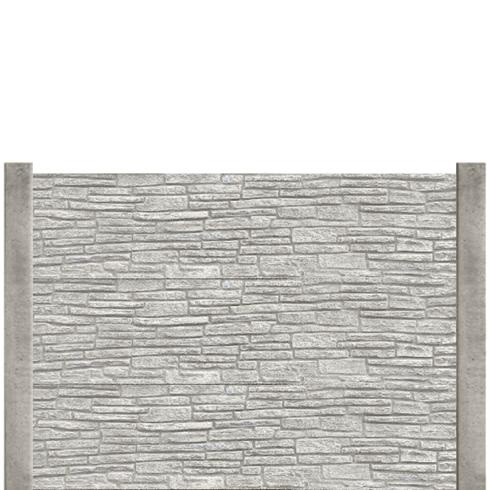 Gard beton modern Glint 1,5 m cu stâlpi simpli