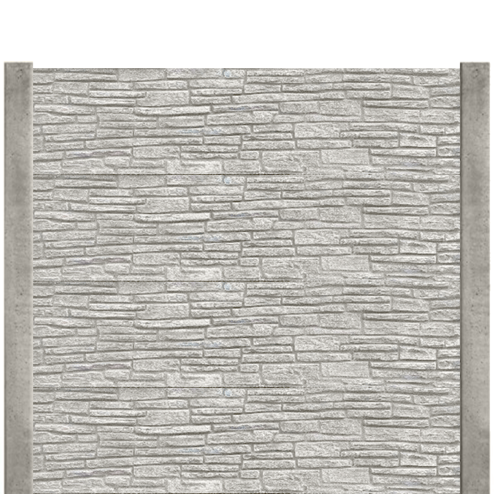 Gard beton modern Glint 2 m cu stâlpi simpli