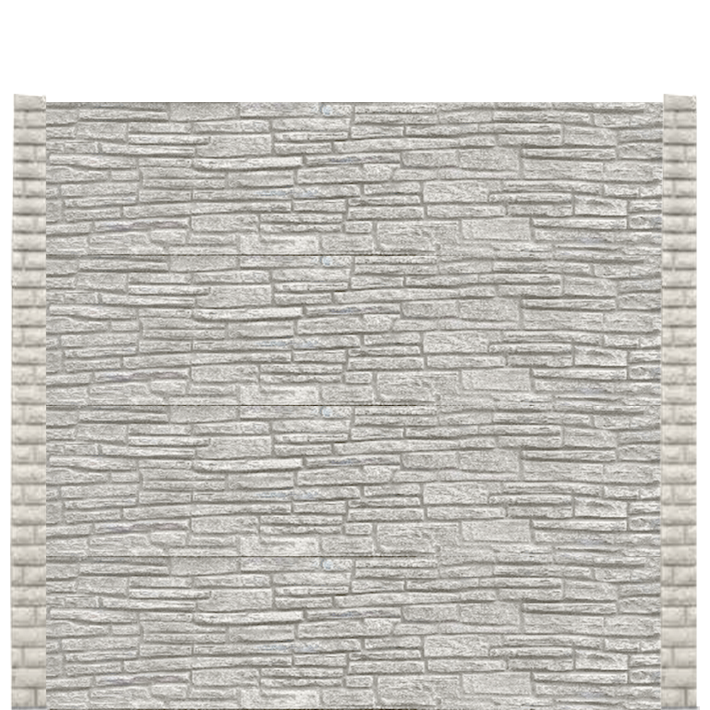 Gard beton modern Glint 2 m cu stâlpi cu model