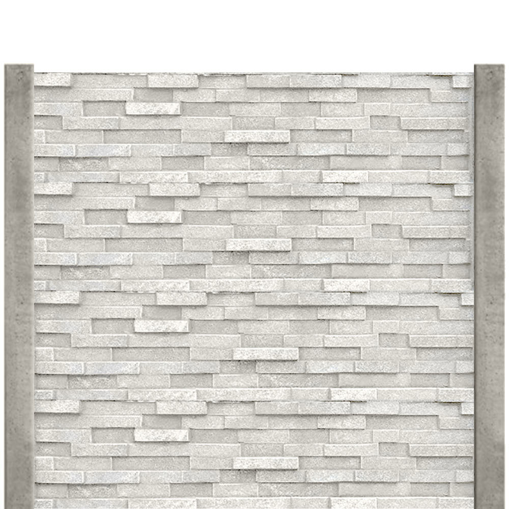 Gard beton modern Keen 2 m cu stâlpi simpli