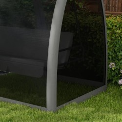 Balansoar grădină Enzo 2 în 1, cu 3 locuri și funcție pat, cu plasă insecte, Gri închis-4