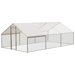 Țarc (coteț) găini Avia din oțel galvanizat, 8x3 m-1