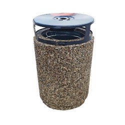 Coș gunoi stradal din beton cu scrumieră Lapis, 100 L-2
