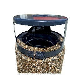 Coș gunoi stradal din beton cu scrumieră Lapis, 100 L-3