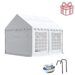 Cort grădină alb premium cu protecție UV Delta  3 x 4 m 4 m 3 m 2,9 m Alb Oțel Party 1 - 10 Da Da