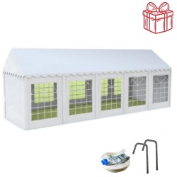 Cort grădină alb premium cu protecție UV Delta  5 x 10 m 10 m 5 m 3,1 m Alb Oțel Party 40 - 50 Da Da
