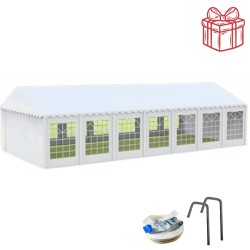 Cort evenimente 6x14 m Delta profesional, prelată UV 500 g / mp cu structură metalică 38 mm + Cadou Țăruși și Chingă ancorare-1