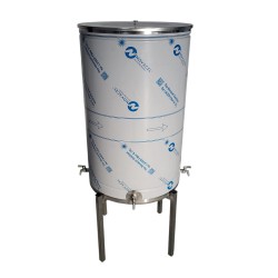 Vas inox pentru agheasmă Galilea 250 L, ștuț cu filet + Cadou suport și 3 robineți-3