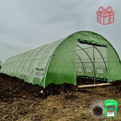 Solar grădină profesional Cortis© 6x20 m cu fermoar dublu rezistent și buzunar pentru unelte + Cadou Ață palisare și 250 clipsuri-1