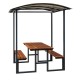 Foișor 200x180x230 cm pentru exterior Hera, cadru metalic acoperit cu lemn