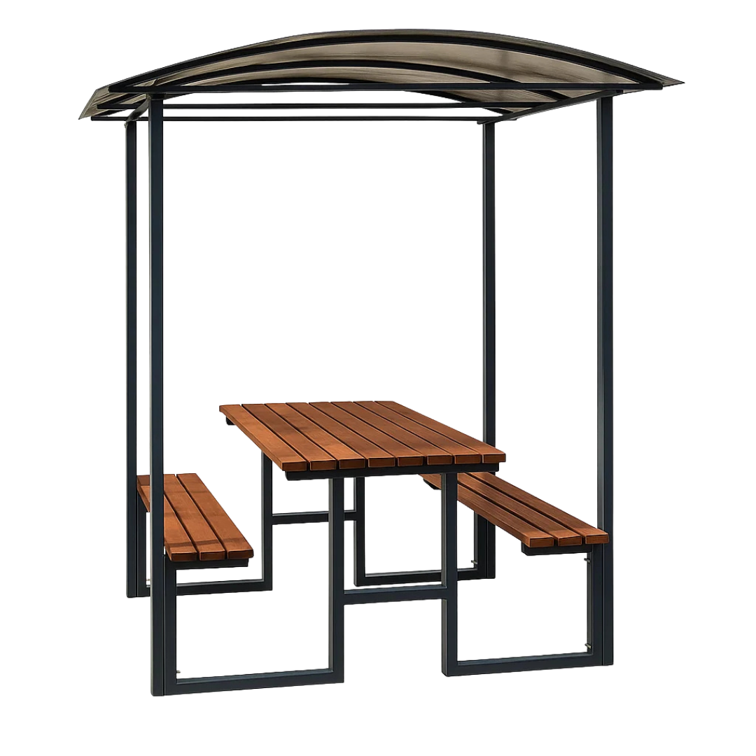 Foișor 200x180x230 cm pentru exterior Hera, cadru metalic acoperit cu lemn