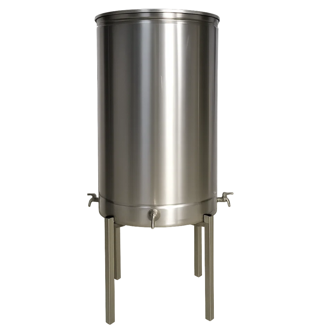 Vas inox pentru agheasmă Galilea 150 L, ștuț cu filet + Cadou suport și 3 robineți
