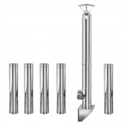 Coș de fum inox profesional Izonox 7 m x 200 mm Suspendat consolă-1