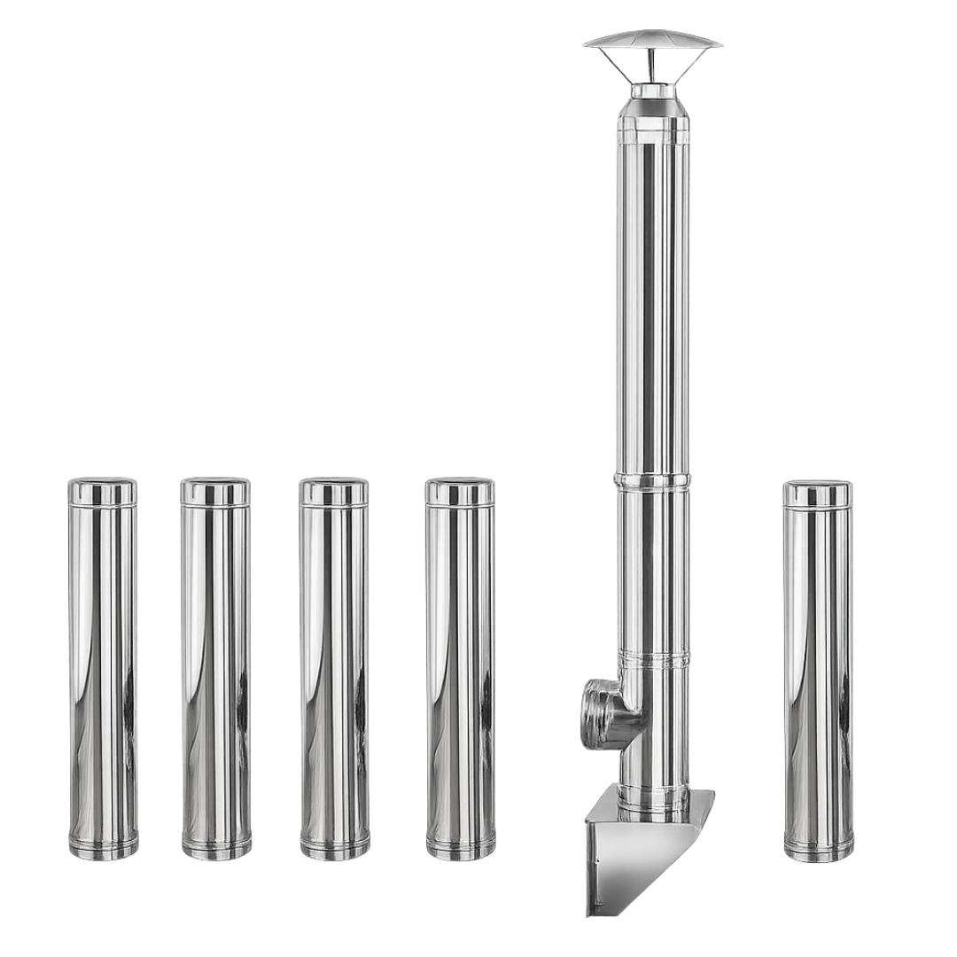 Coș de fum inox profesional Izonox 7 m x 200 mm Suspendat consolă