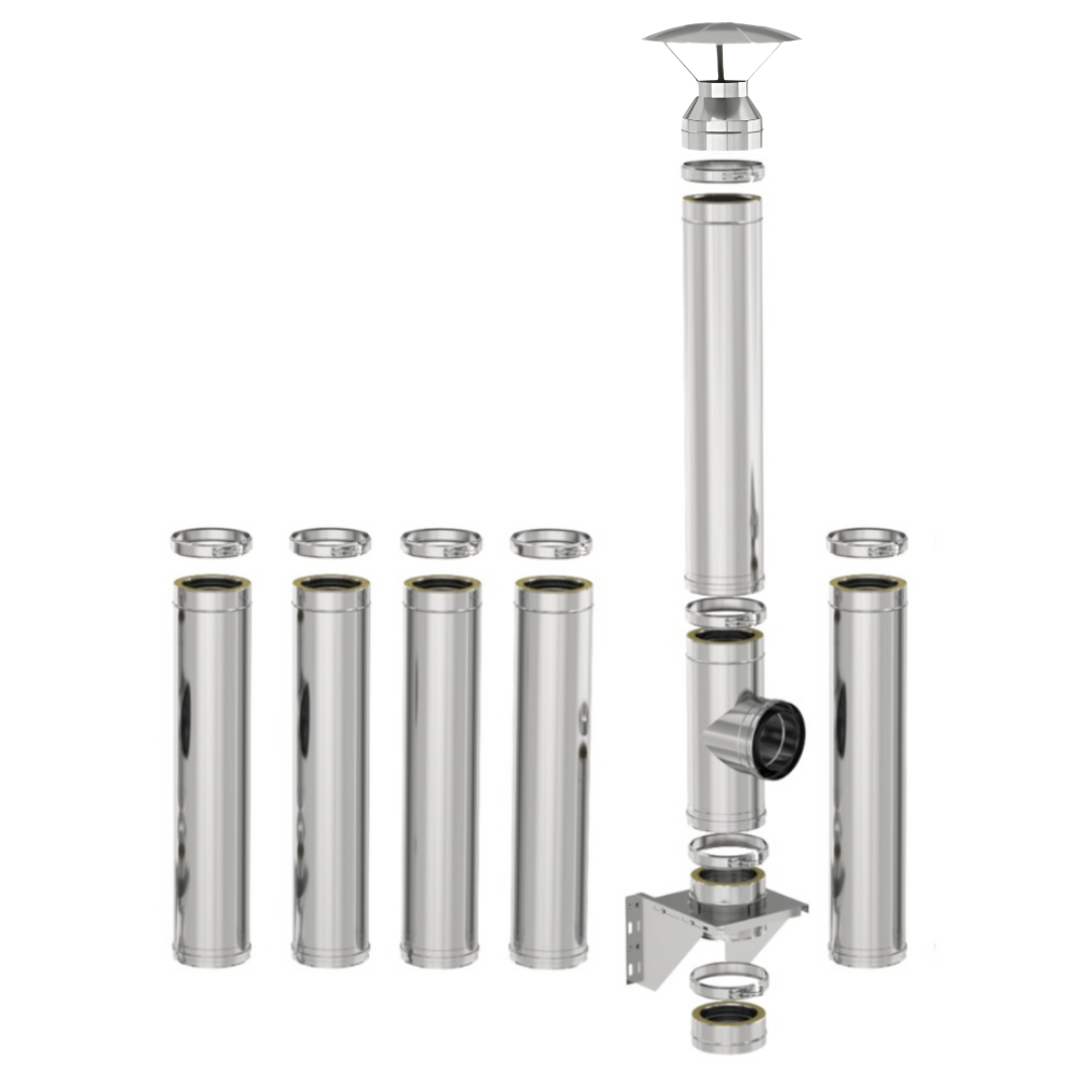 Coș de fum inox profesional Izonox 7 m x 180 mm Suspendat consolă