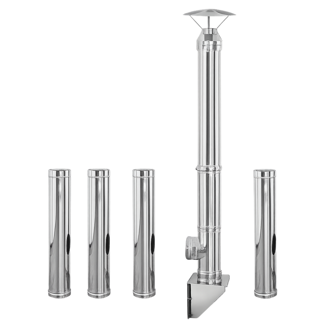 Coș de fum inox profesional Izonox 6 m x 200 mm Suspendat consolă