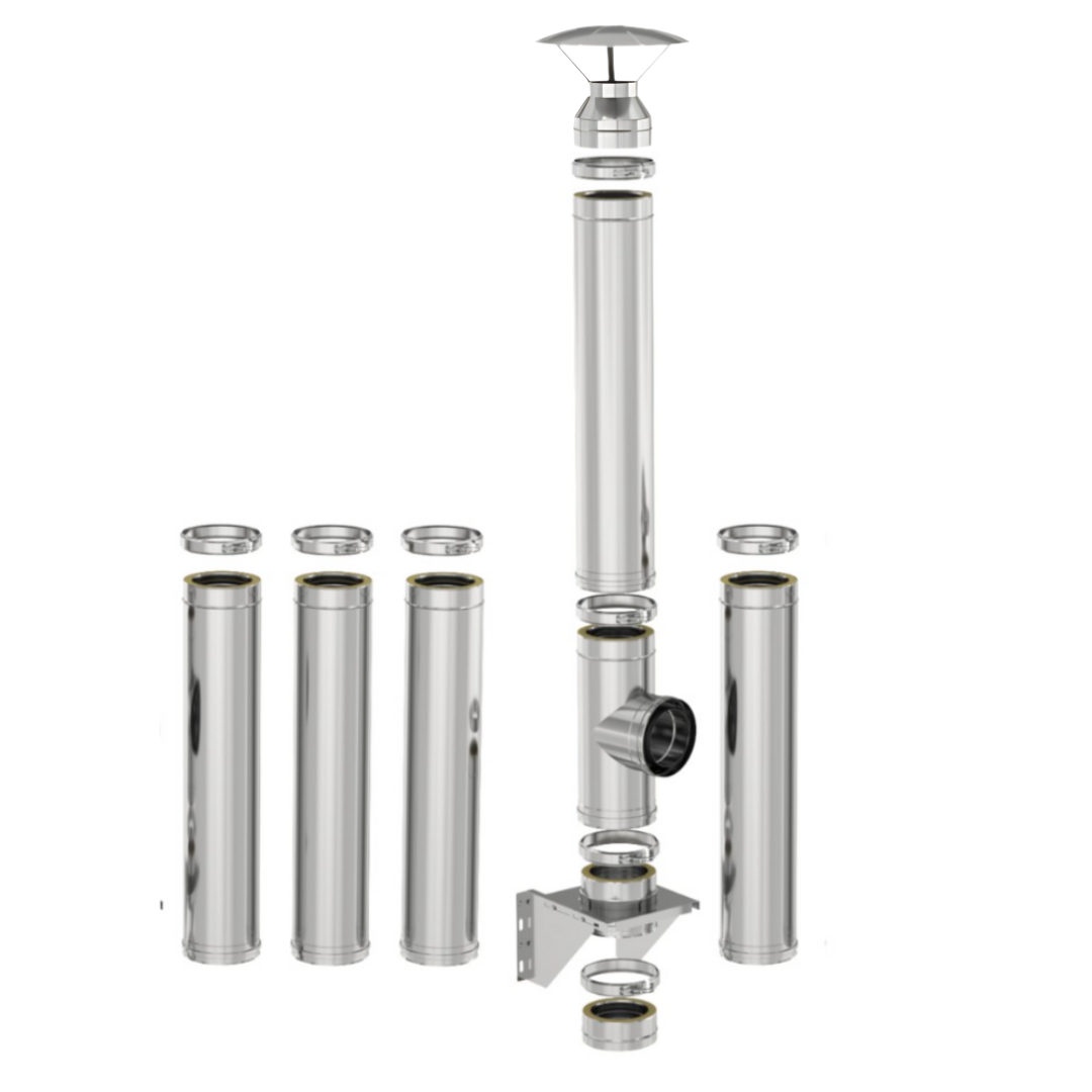 Coș de fum inox profesional Izonox 6 m x 180 mm Suspendat consolă