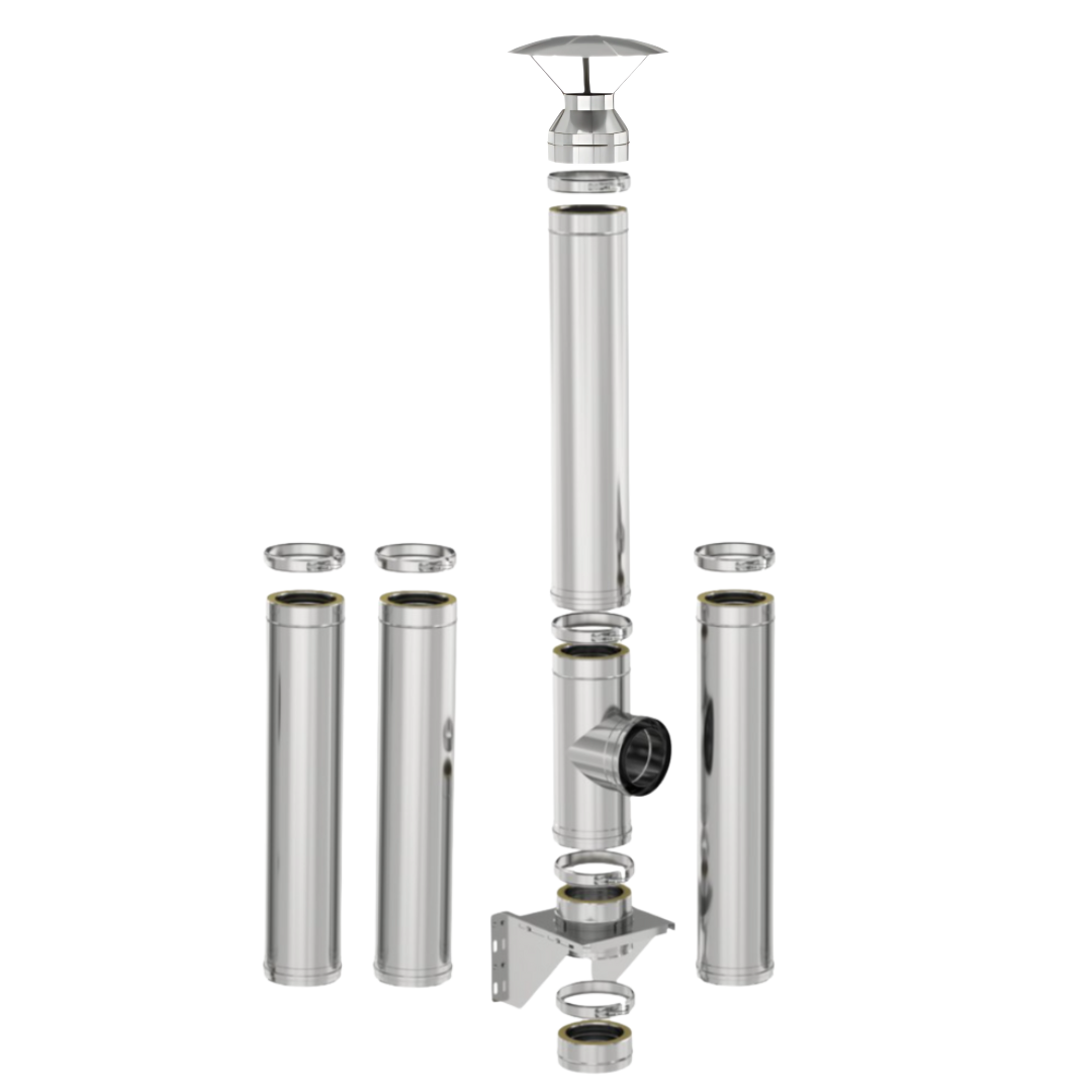 Coș de fum inox profesional Izonox 5 m x 180 mm Suspendat consolă
