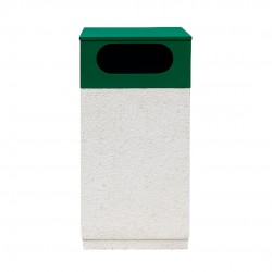 Coș gunoi selectiv stradal din beton cu aspect de marmură albă Lapis-1