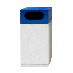 Coș gunoi selectiv stradal din beton cu aspect de marmură albă Lapis-2