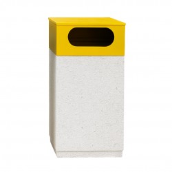 Coș gunoi selectiv stradal din beton cu aspect de marmură albă Lapis-3