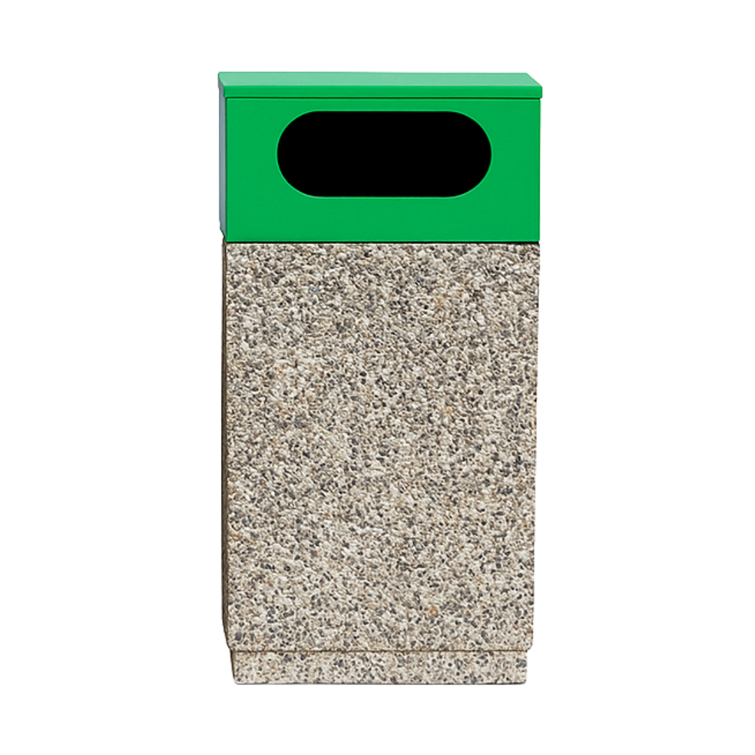Coș gunoi selectiv stradal din beton cu aspect piatră Lapis