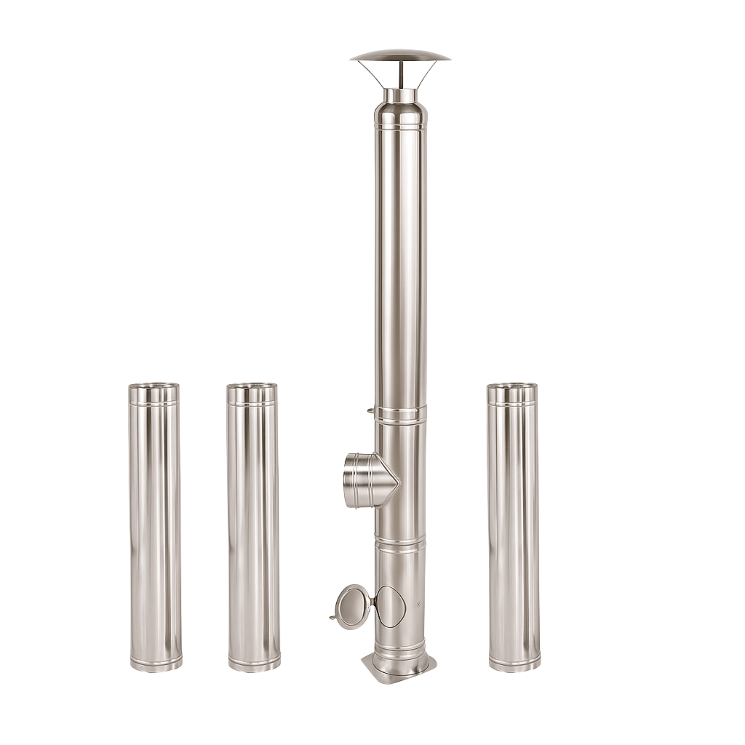 Coș de fum inox profesional Izonox 5 m x 130 mm pornire de la sol
