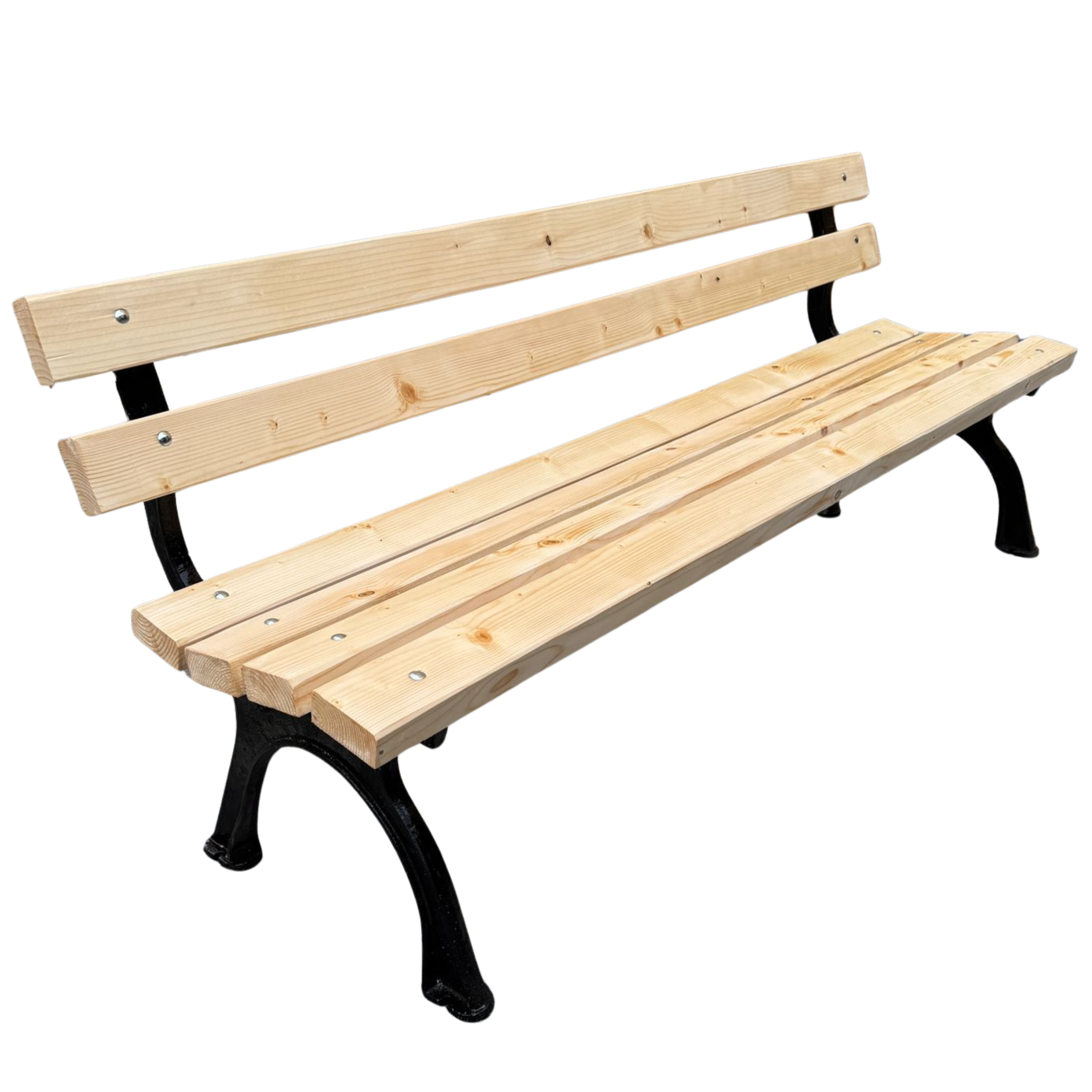 Bancă pentru parc din lemn și picioare fontă Armonia 1,8 m