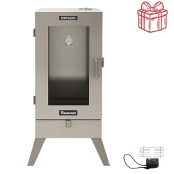 Afumătoare carne / pește din tablă zincată cu geam Savuros 40,6×36,4×103,8 cm + Cadou Rezistență electrică-1