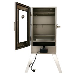 Afumătoare carne din inox cu geam Savuros 104x37x41 cm + Rezistență electrică Cadou-6