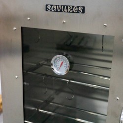 Afumătoare carne din inox cu geam Savuros 104x37x41 cm + Rezistență electrică Cadou-8