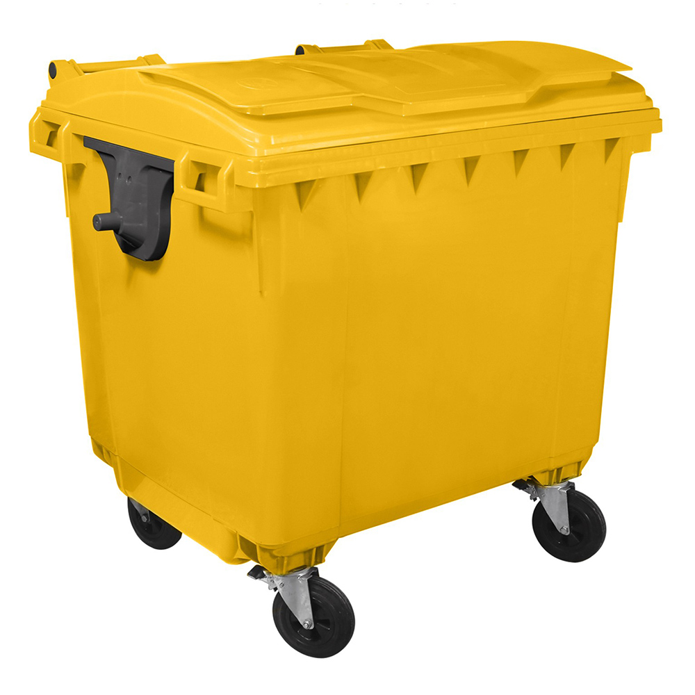 Container gunoi HDPE capac plat 660 L Galben