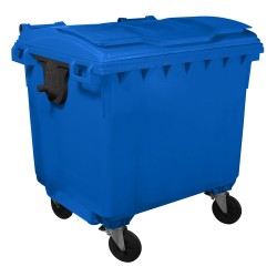 Container gunoi HDPE capac plat 1100 L Verde-2