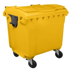 Container gunoi HDPE capac plat 1100 L Verde-3