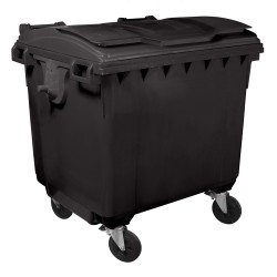 Container gunoi HDPE capac plat 1100 L Verde-4