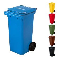Pubelă gunoi tip europubelă HDPE 120 litri, Albastră-1