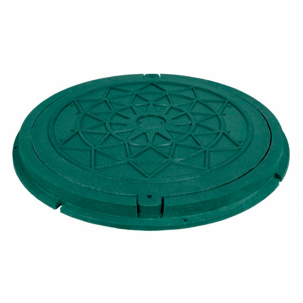 Capac canalizare rotund din compozit, diametru 73 cm, verde