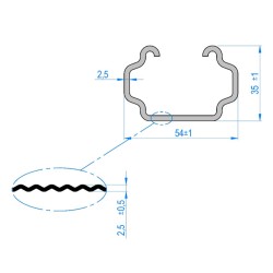 Stâlpi metalici galvanizați Genivan intermediari 5 x 3,5 x 240 cm-4