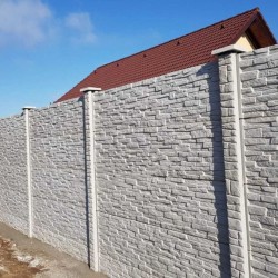 Gard beton Industrial Carlos stâlpi cu model piatră 1,6 m-2