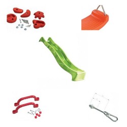 Set loc de joacă – Tobogan și Leagăn 2,3 m Verde-2