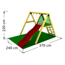 Modul Jungle Gym Peak – Leagăn + Tobogan Verde-2