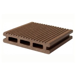 Pardoseală exterioară WPC pentru terase și pontoane 17 x 2,7 x 240 cm maro închis-2