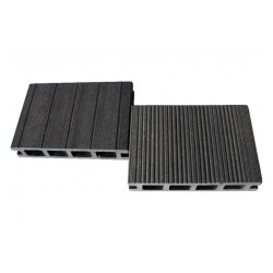 Pardoseală exterioară WPC trafic greu 14,5 x 2,8 x 240 cm Periat o față, Gri-3