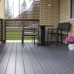 Pardoseală exterioară WPC pentru uz casnic 14,5 x 2,1 x 240 cm Gri-9
