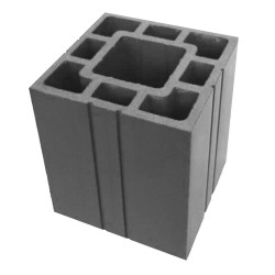 Stâlp gard WPC Shan 9 x 9 x 200 cm Lucios / Neperiat, Gri-3